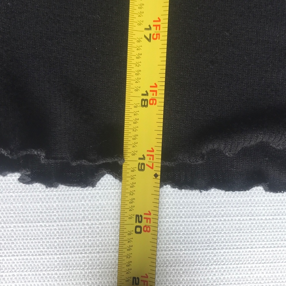 Charlotte Russe Small Black Cropped Top Ribbed Scoop Neck Shirt Black Stretchy - Picture 10 of 12
